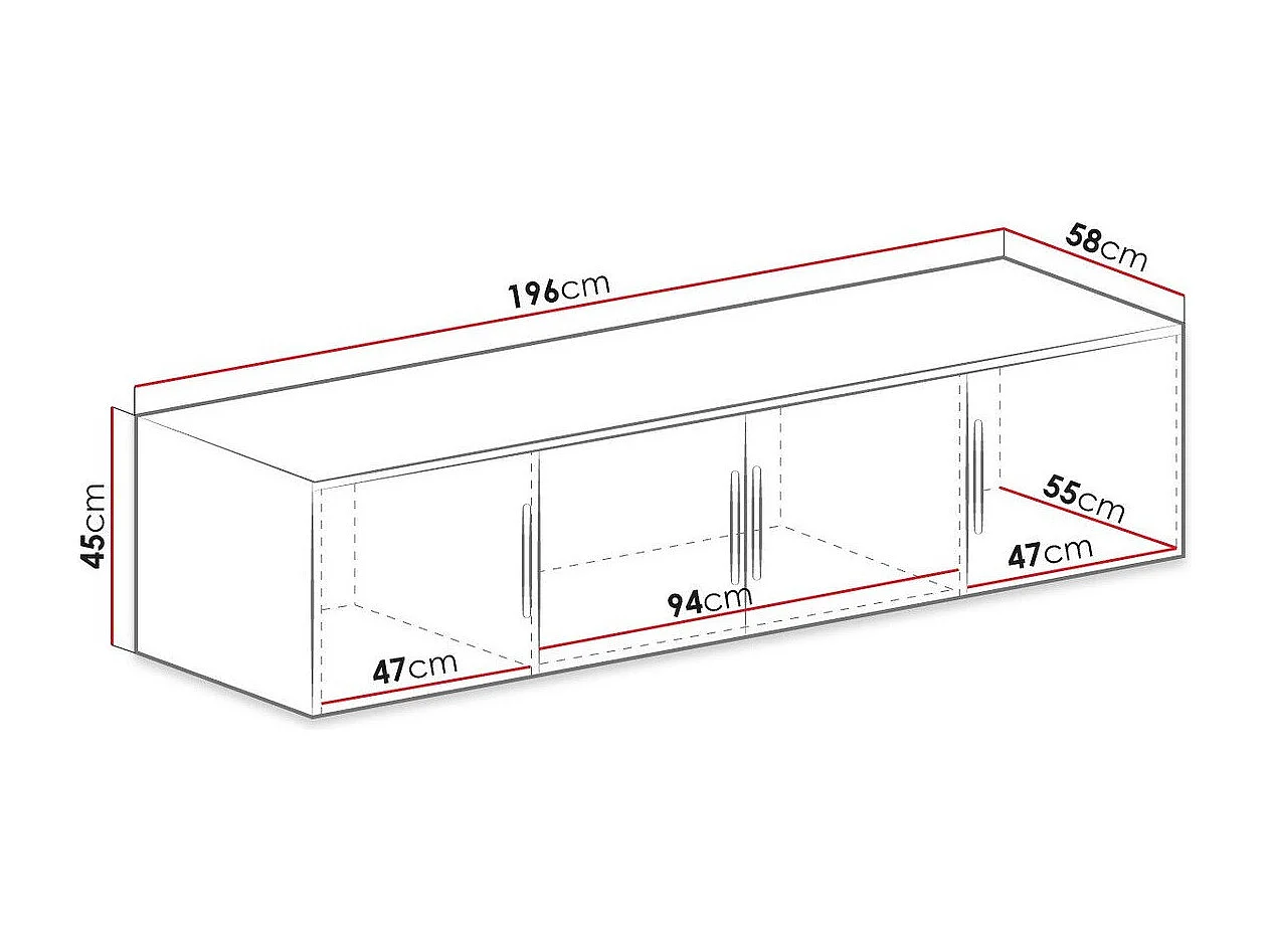 Armoire Dortivu 147, Sonoma chêne, 245x196x58cm, Portes d'armoire: Avec des charnières