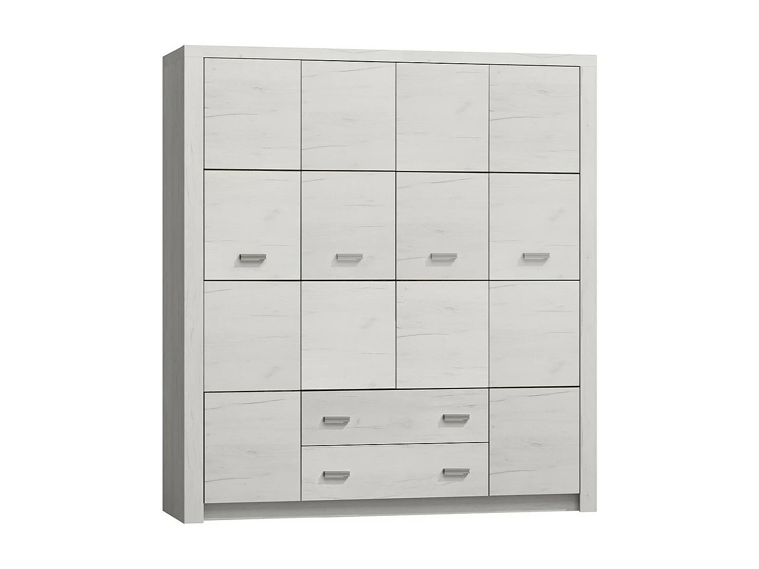 Armario Serfeno 116, Arte blanco, 214x178x58cm, Puertas de armario: Con bisagras