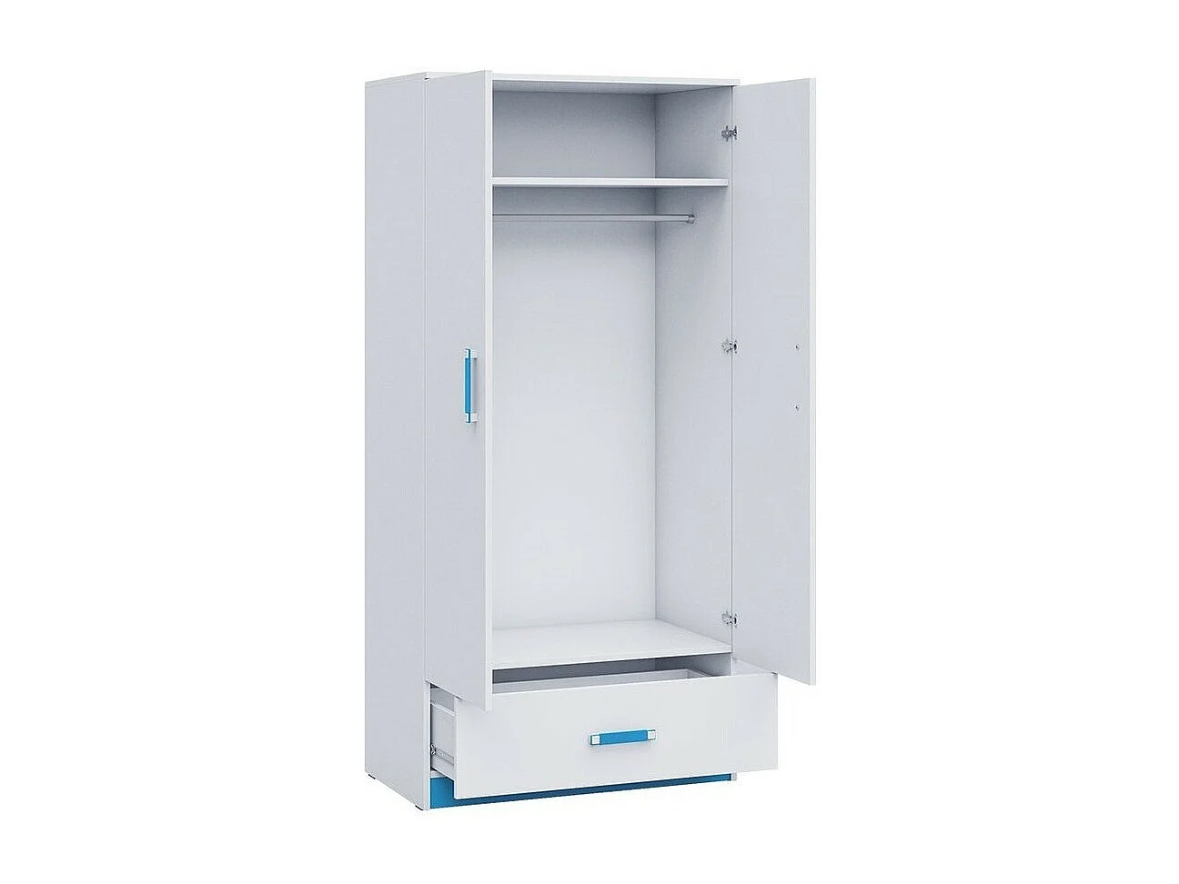 Armario Sorviru 103, Blanco|Rosa, 189x90x50cm, Puertas de armario: Con bisagras