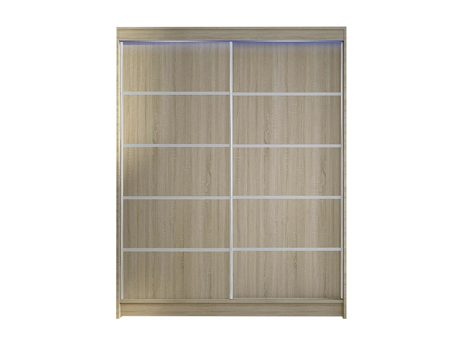 Armoire Closico 145, Sonoma chêne, 200x150x58cm, Portes d'armoire: Coulissantes