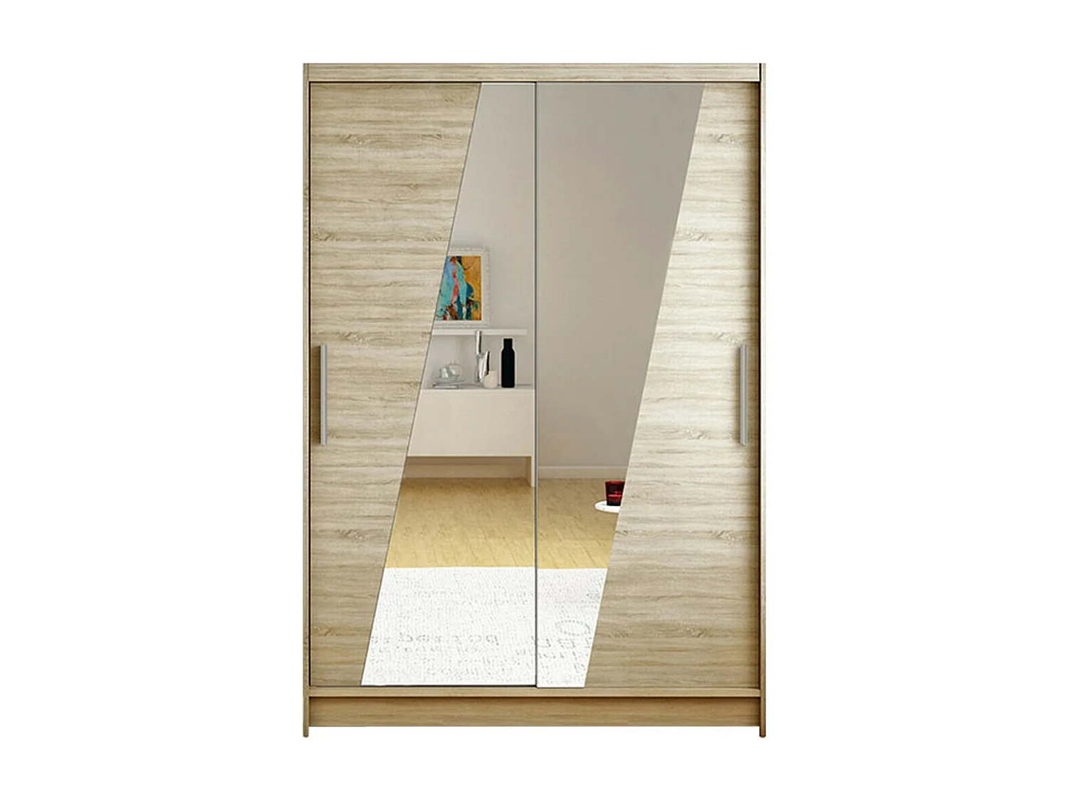 Armoire Closico 152, Sonoma chêne, 200x120x58cm, Portes d'armoire: Coulissantes