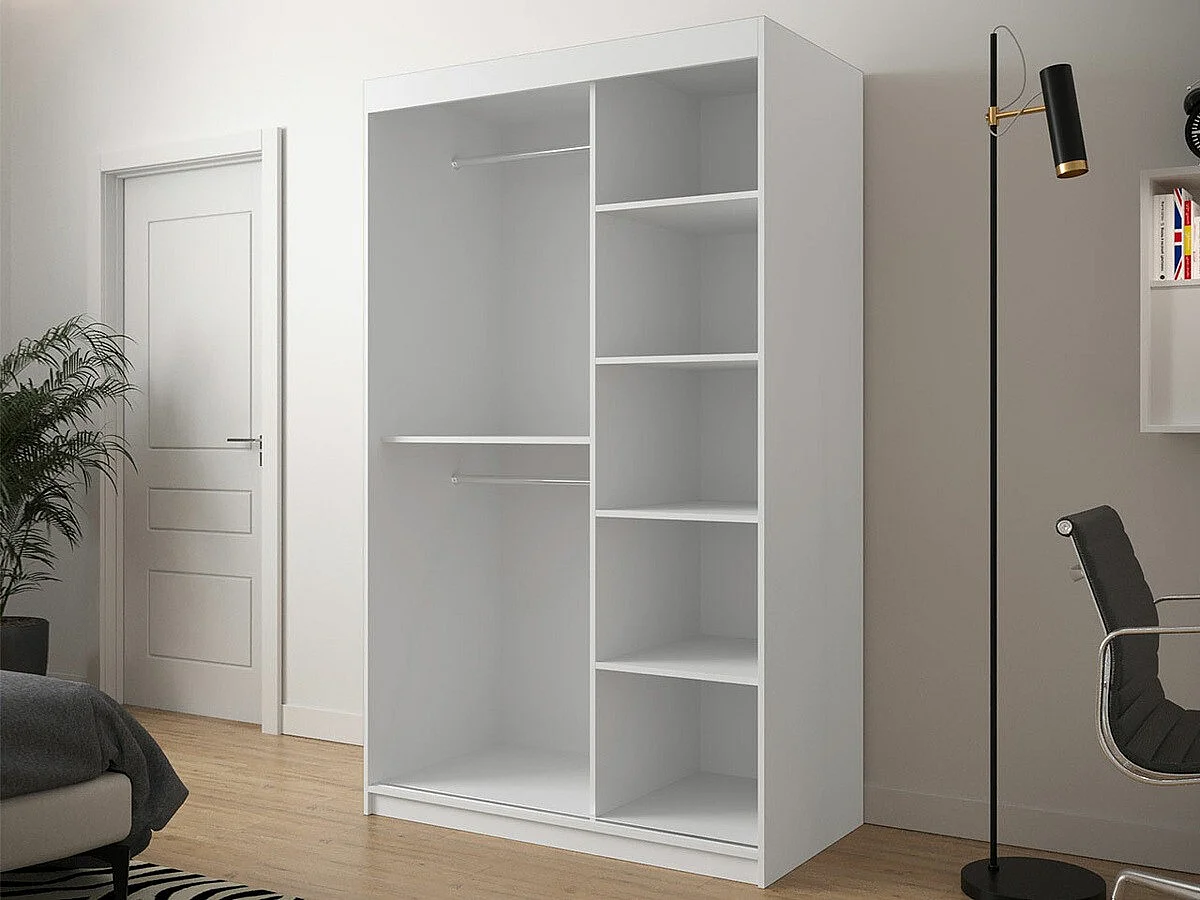 Armario Hartford 309, Negro|Roble Artisan, 200x120x62cm, Puertas de armario: Correderas