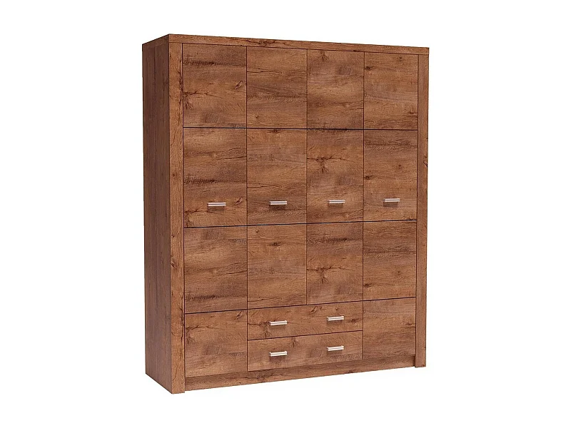 Armario Serfeno 116, Fresno, 214x178x58cm, Puertas de armario: Con bisagras