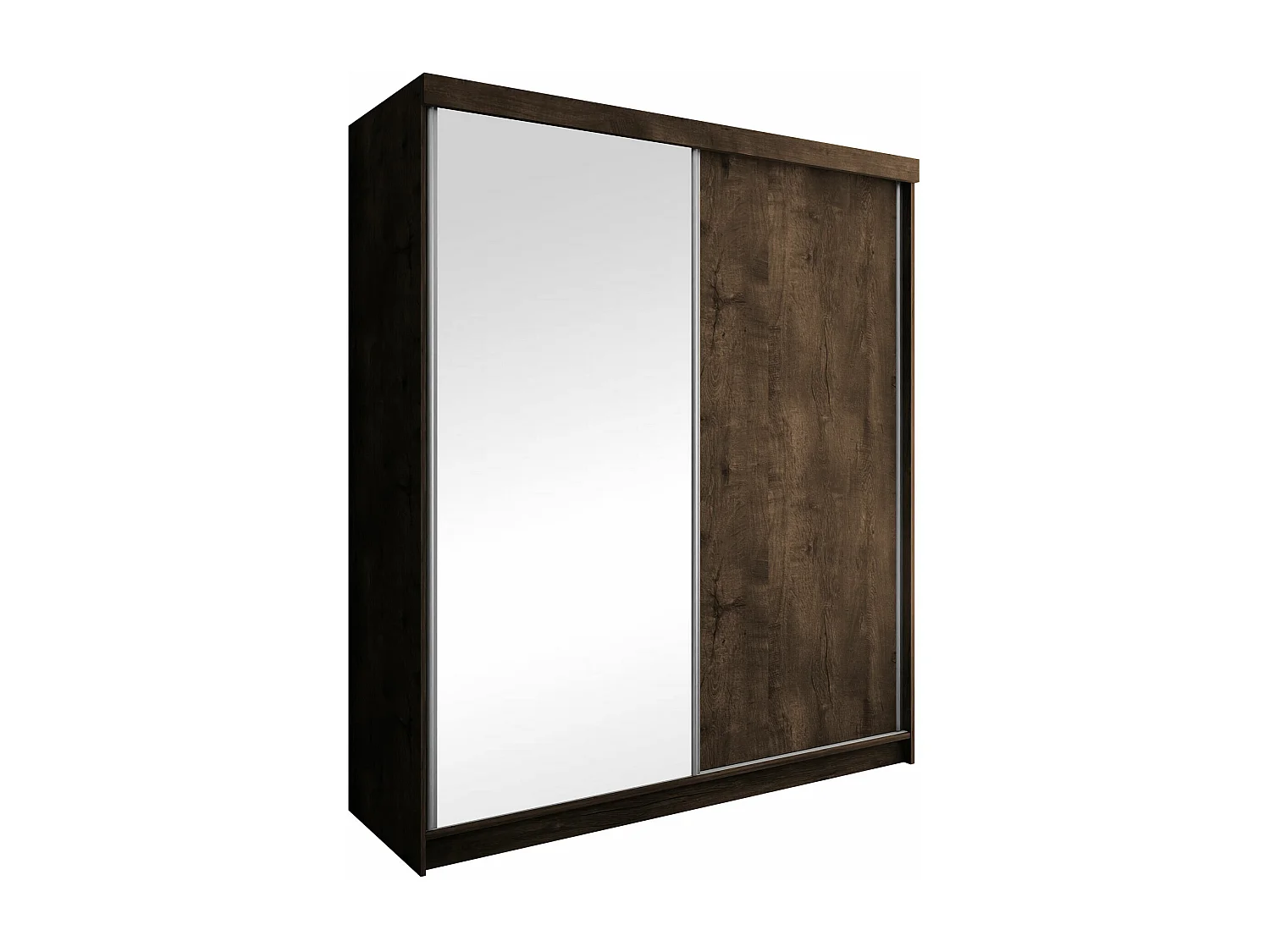 Armoire Dover 107, Chêne sombre, 200x200x62cm, Portes d'armoire: Coulissantes