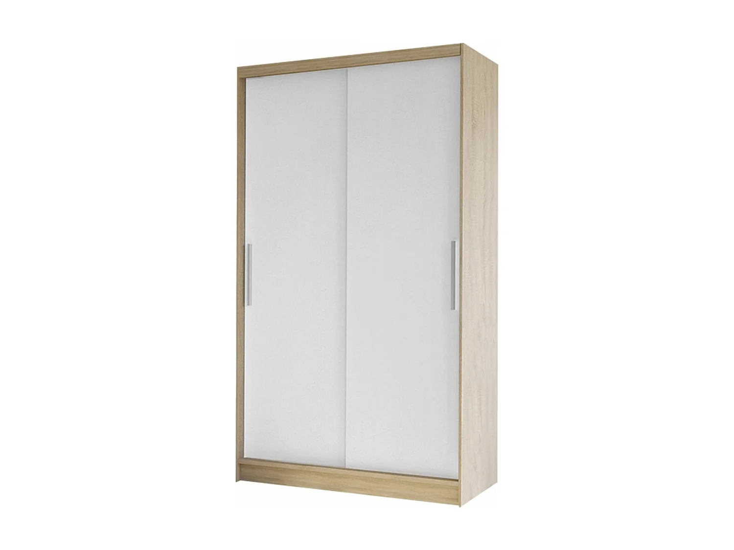 Armoire Closico 162, Sonoma chêne|Blanc, 200x100x58cm, Portes d'armoire: Coulissantes