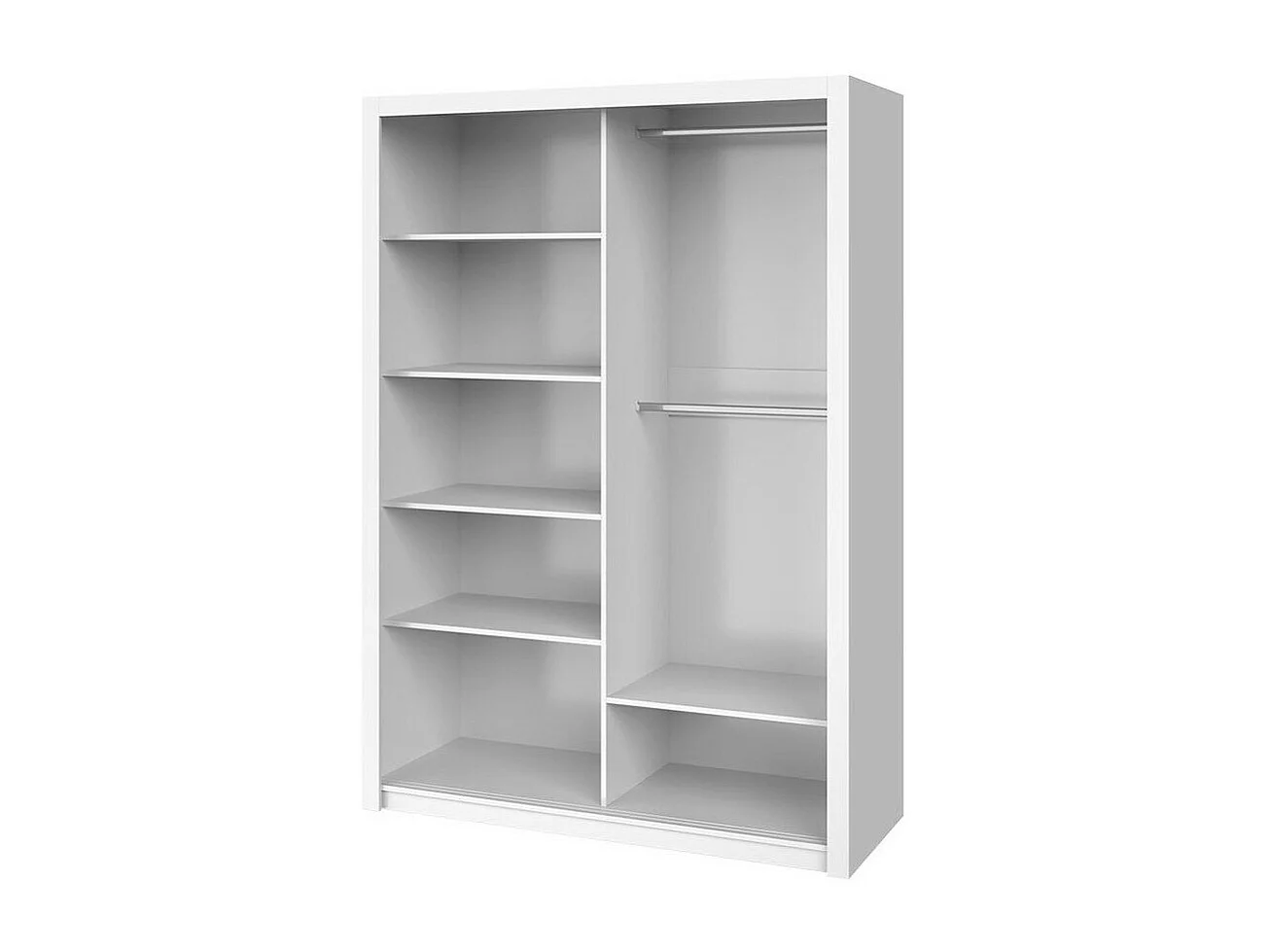 Armario Catromi 106, Blanco, 215x150x62cm, Puertas de armario: Correderas