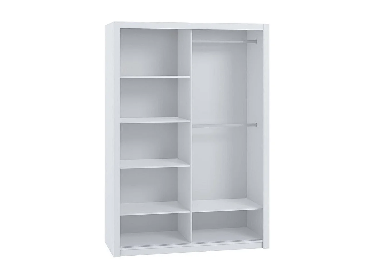 Armoire Catromi 106, Blanc, 215x150x62cm, Portes d'armoire: Coulissantes