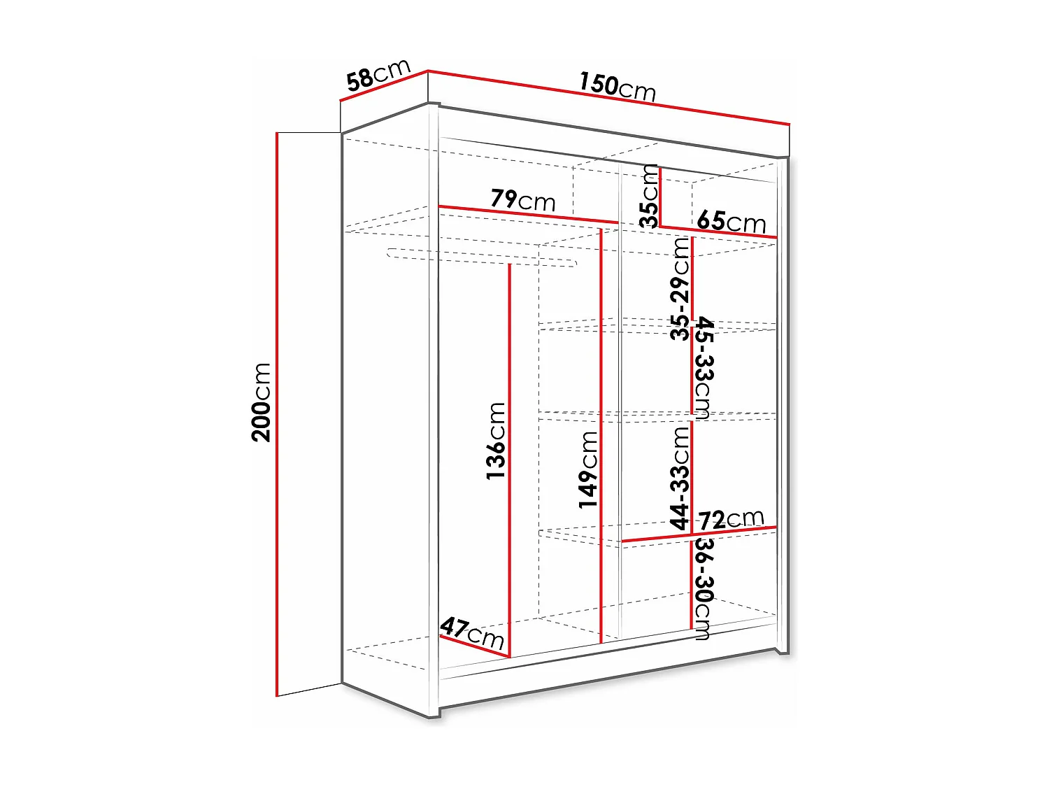 Armoire Closico 155, Truffe chêne, 200x150x58cm, Portes d'armoire: Coulissantes