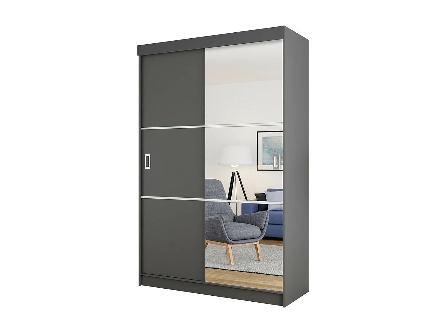 Armario Dover 111, Grafito, 205x138x60cm, Puertas de armario: Correderas