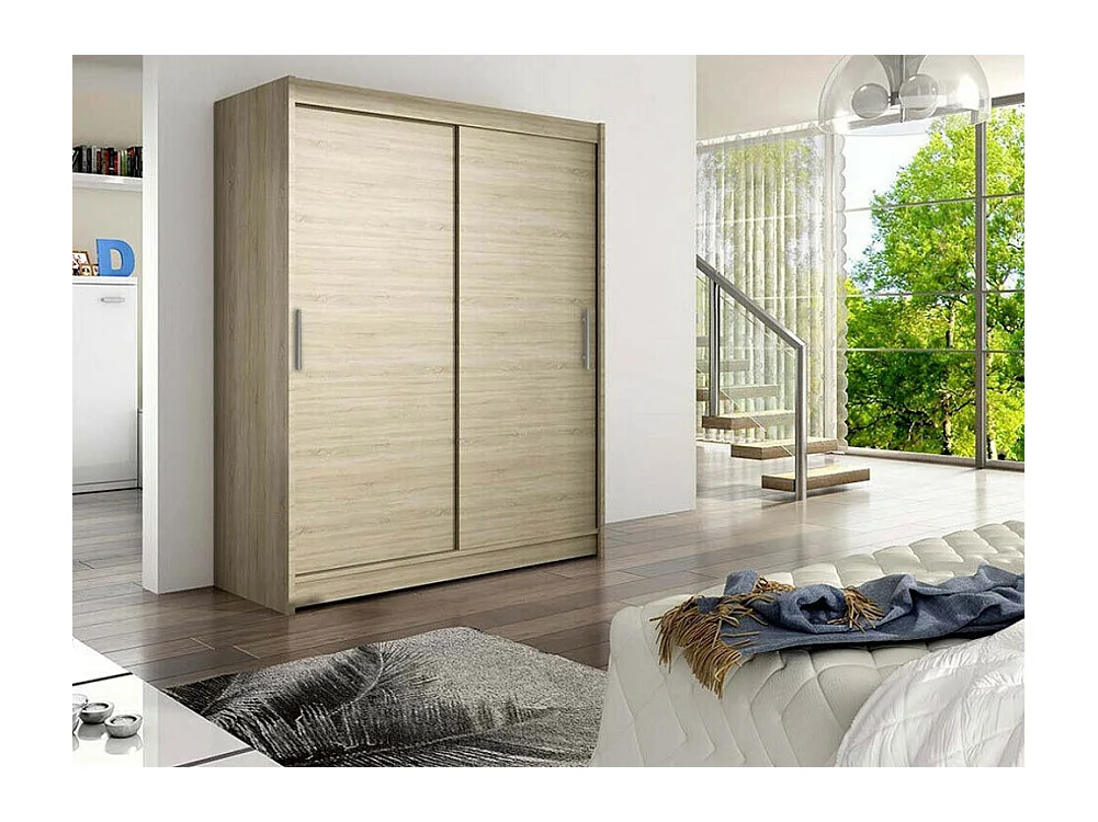 Armoire Closico 103, Sonoma chêne, 200x150x58cm, Portes d'armoire: Coulissantes