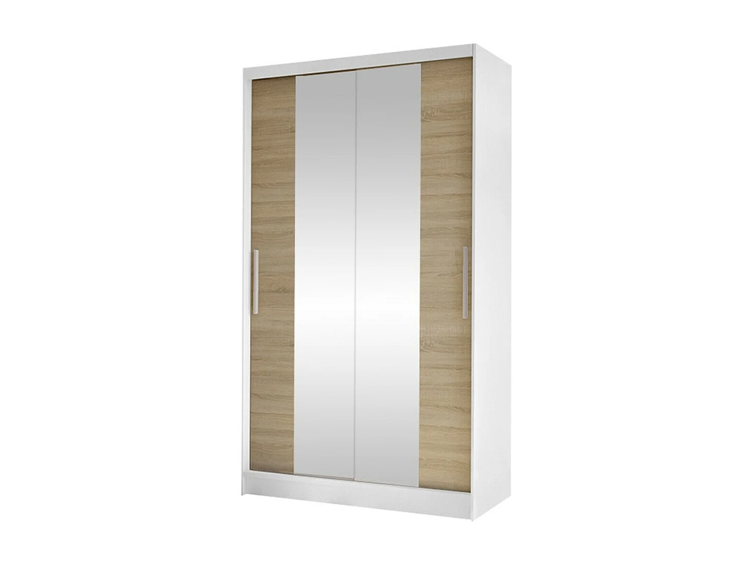 Armoire Closico 163, Sonoma chêne|Blanc, 200x100x58cm, Portes d'armoire: Coulissantes