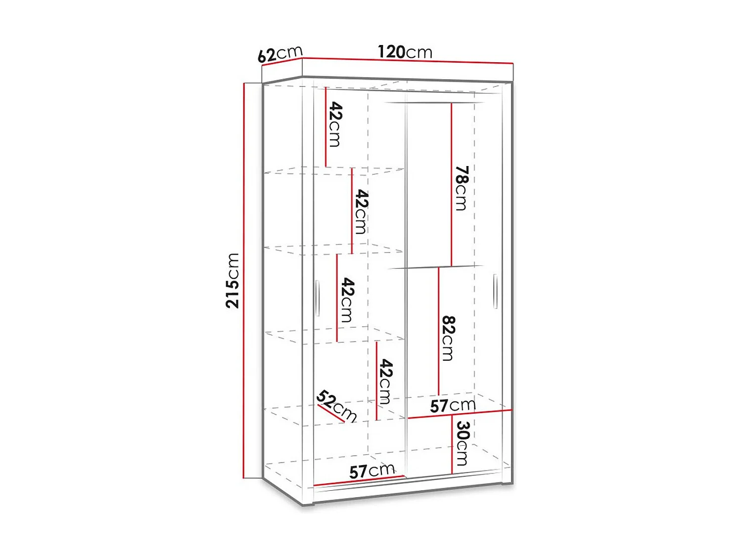 Roupeiro Catromi 104, Número de prateleiras: 5, 22x12x6cm