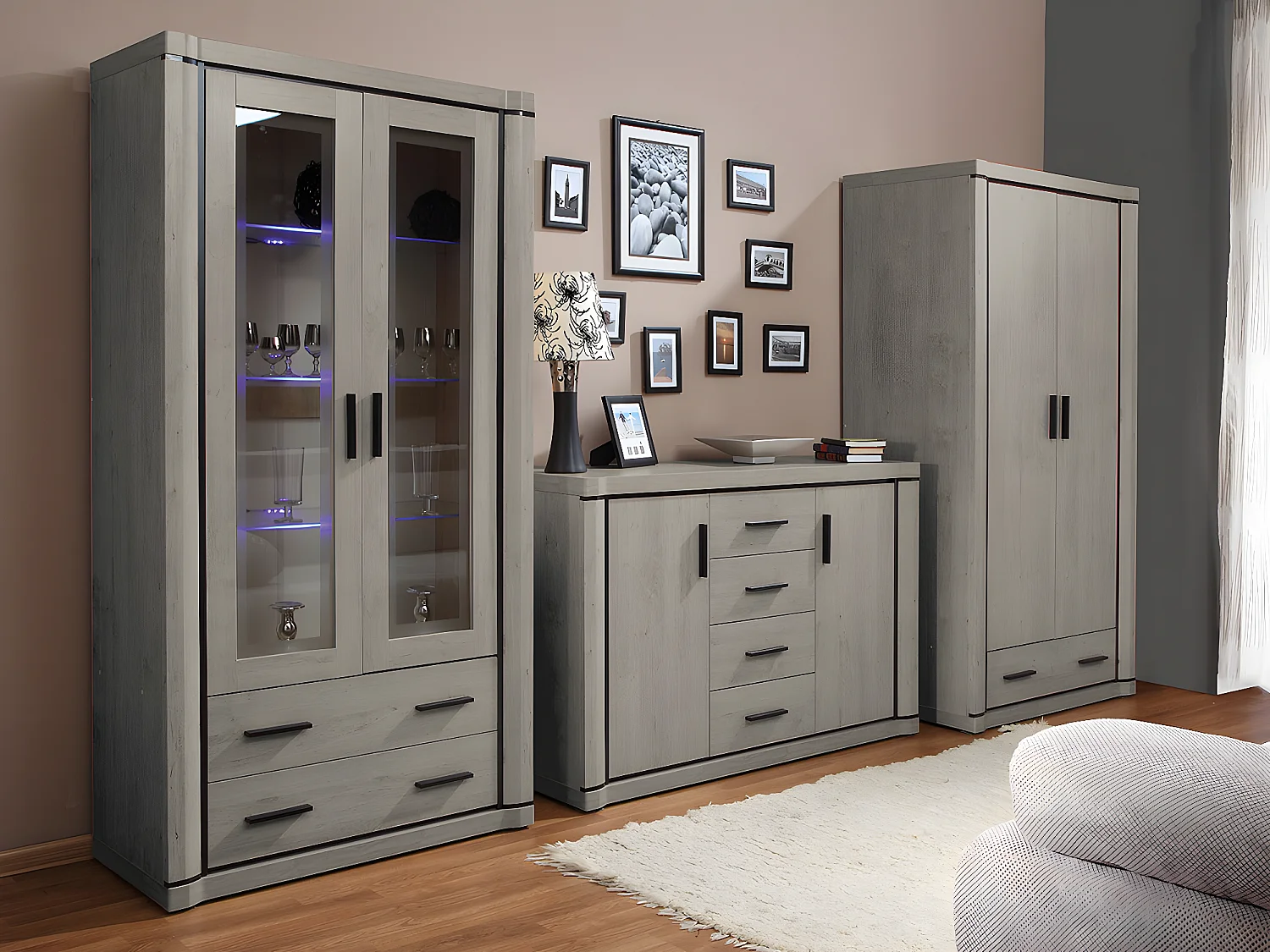 Armario Lorelie 118, Trufa roble, 192x97x58cm, Puertas de armario: Con bisagras