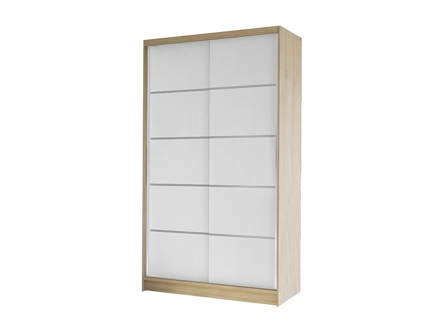 Armoire Closico 167, Blanc|Sonoma chêne, 200x100x58cm, Portes d'armoire: Coulissantes