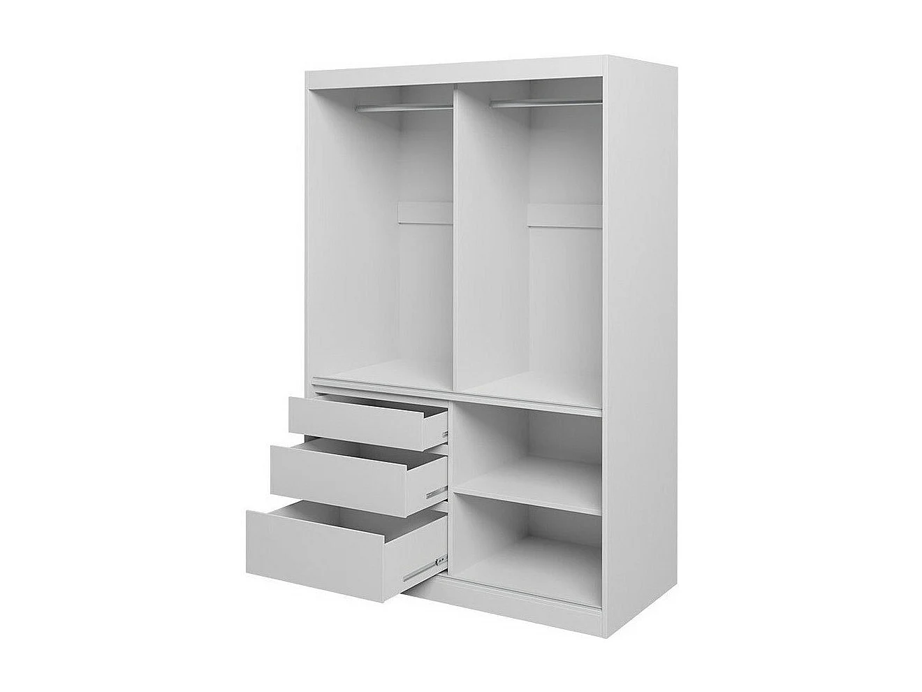 Armario Toledo 115, Blanco, 216x140x65cm, Puertas de armario: Correderas