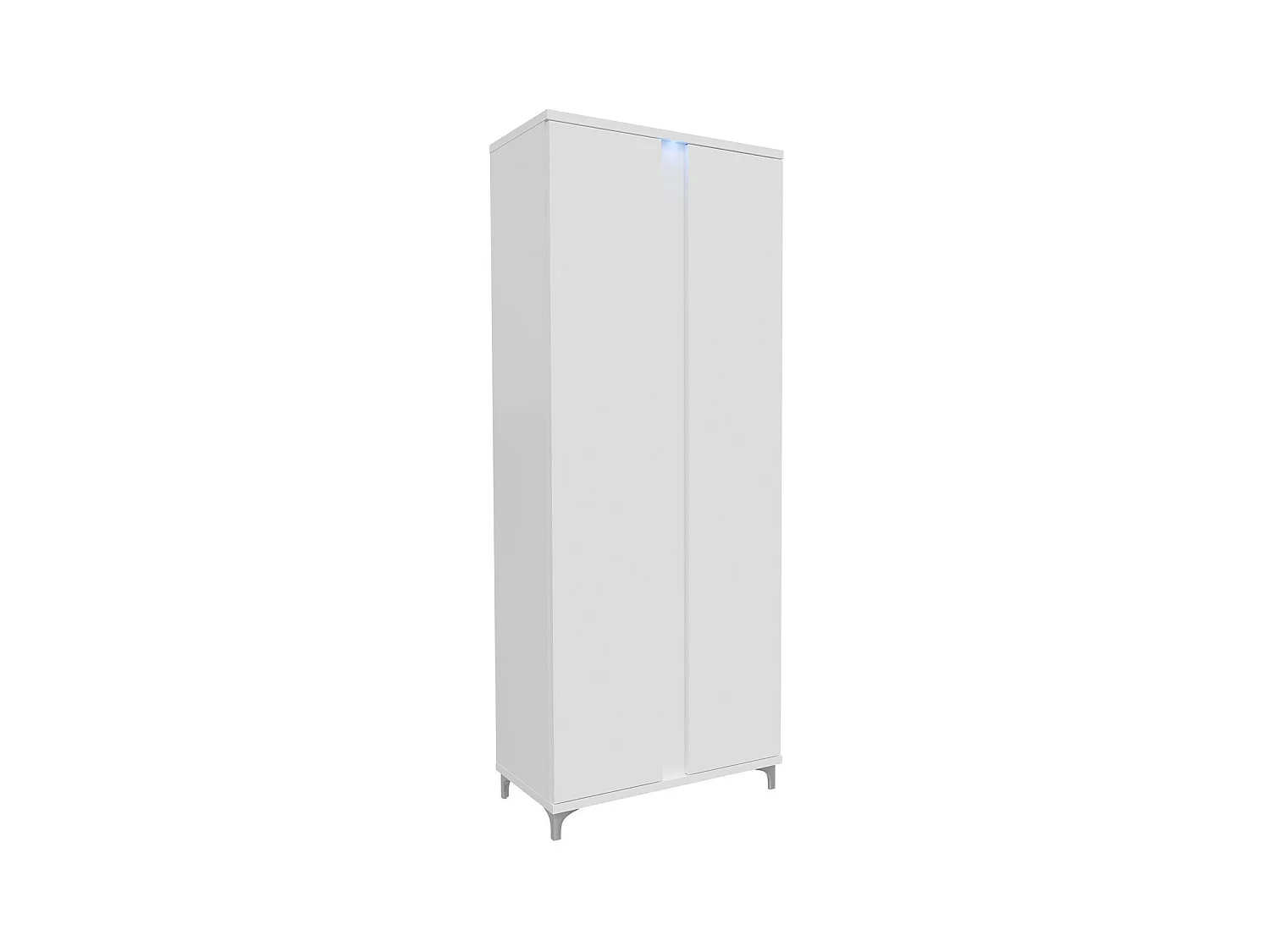 Armario Livseri 114, Blanco|Blanco brillante, 200x90x55cm, Número de estantes: 3