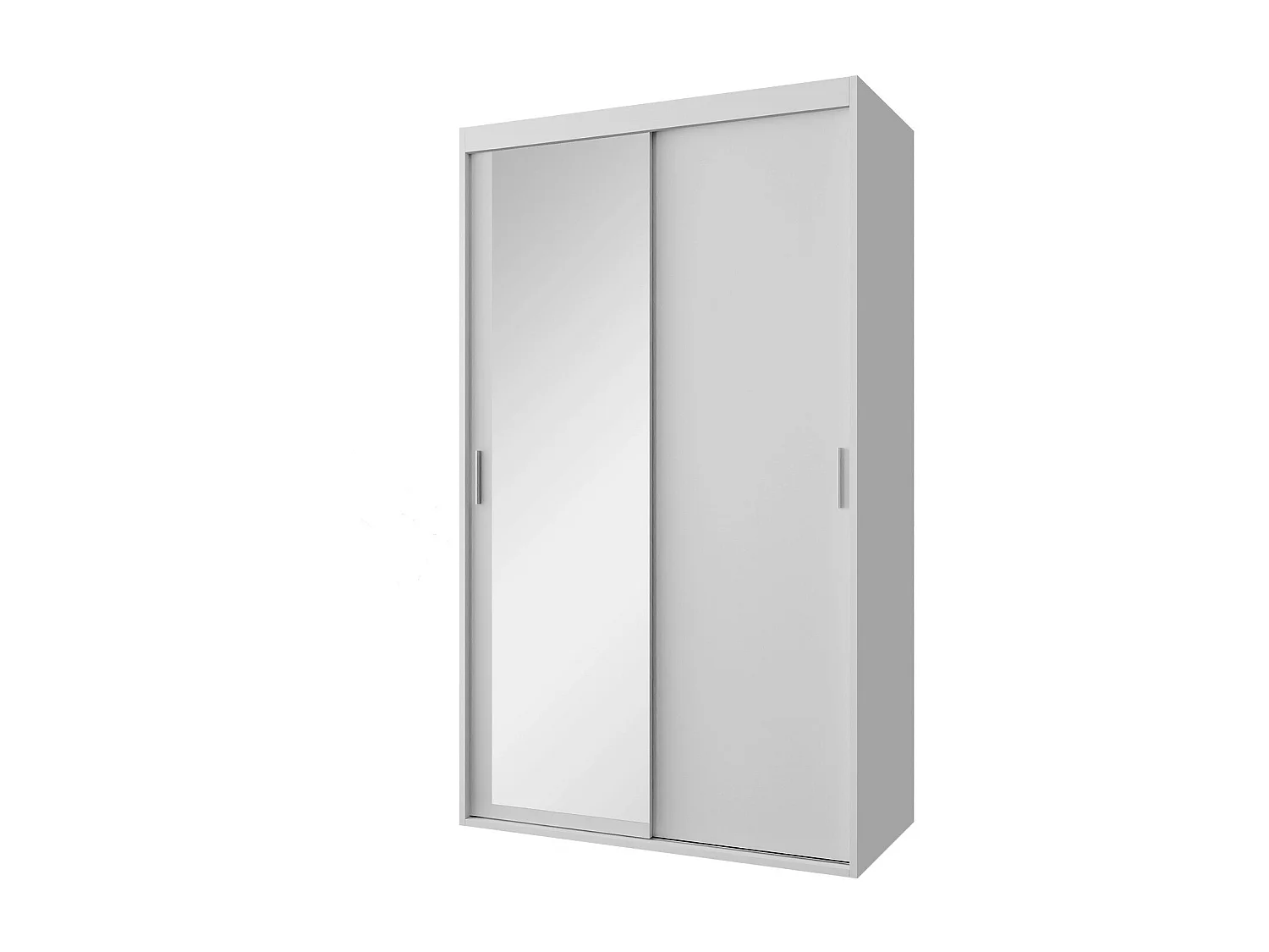 Armoire Apopka 102, Blanc, 205x120x60cm, Portes d'armoire: Coulissantes