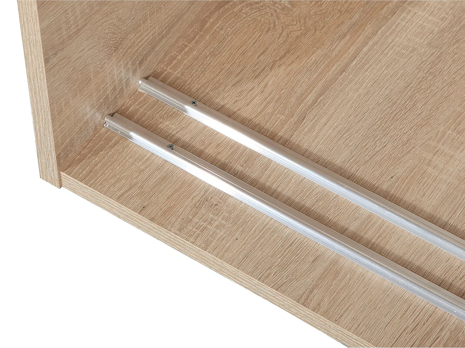 Armoire Apopka 102, Blanc, 205x120x60cm, Portes d'armoire: Coulissantes