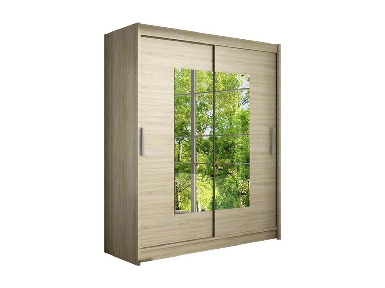 Armoire Closico 104, Sonoma chêne, 200x150x58cm, Portes d'armoire: Coulissantes