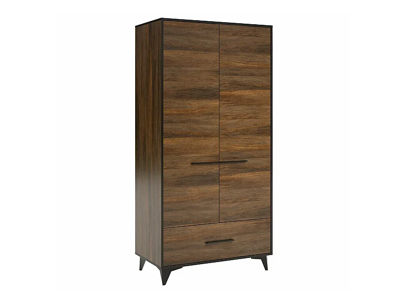 Armario Avimora 118, Nogal, 185x91x51cm, Puertas de armario: Con bisagras