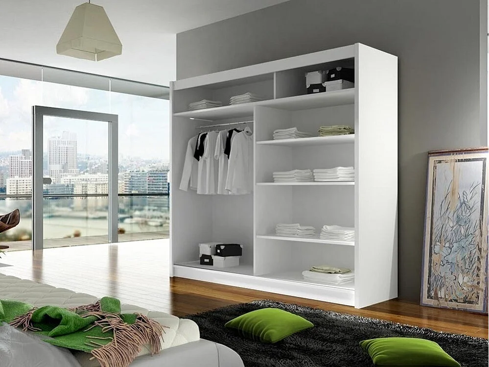 Armoire Closico 100, Sonoma chêne, 215x180x58cm, Portes d'armoire: Coulissantes