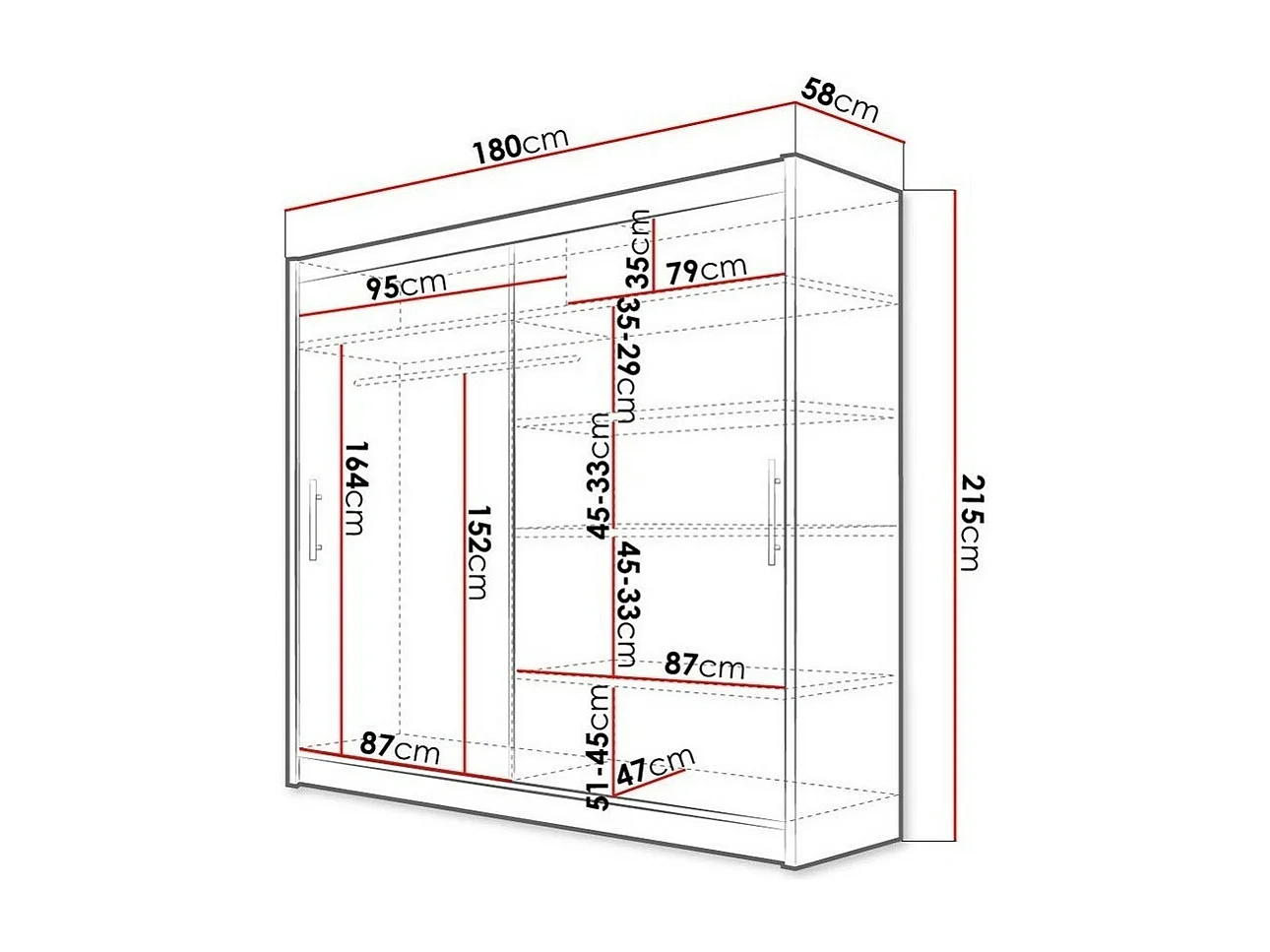 Armoire Closico 100, Sonoma chêne, 215x180x58cm, Portes d'armoire: Coulissantes