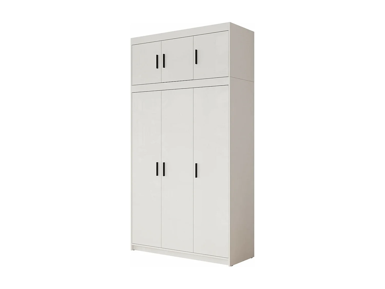 Armoire Novduni 104, Blanc, 246x133x53cm, Portes d'armoire: Avec des charnières