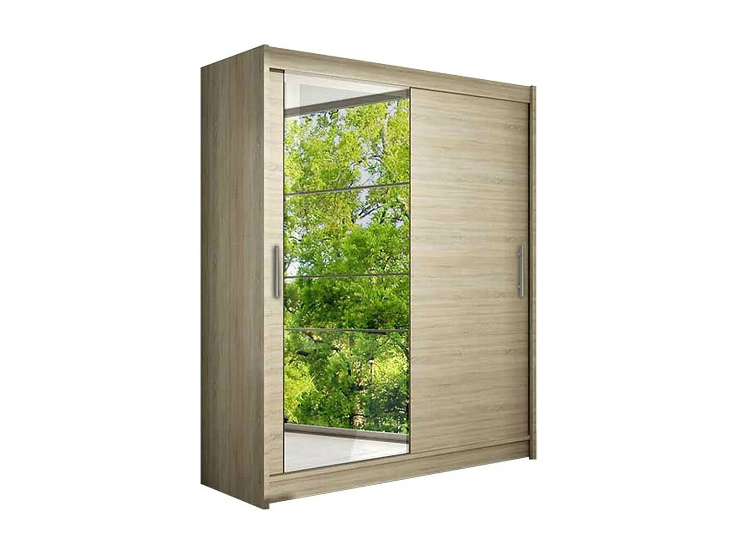 Armoire Closico 112, Sonoma chêne, 200x150x58cm, Portes d'armoire: Coulissantes
