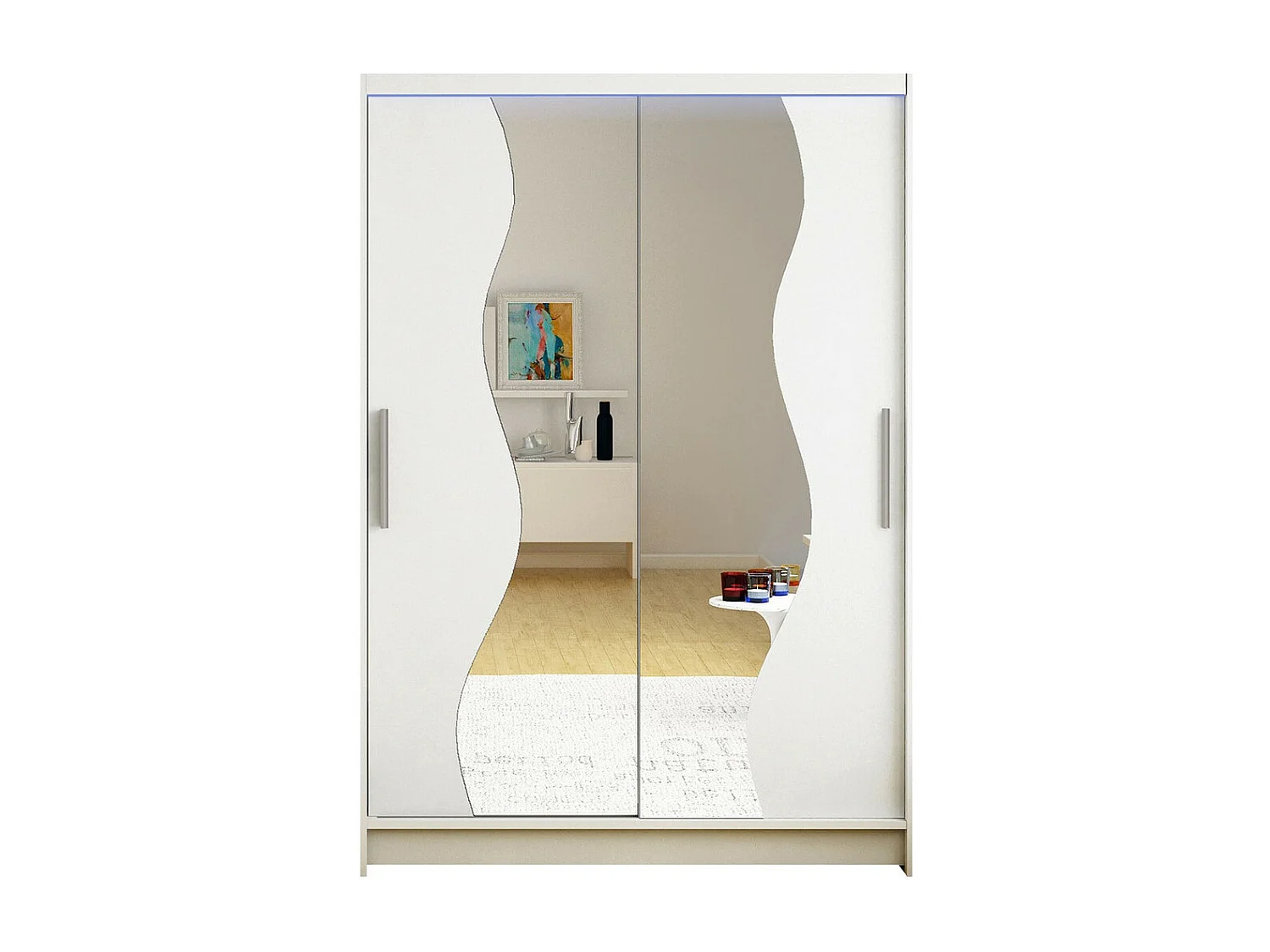 Armario Closico 139, Blanco, 200x120x58cm, Puertas de armario: Correderas