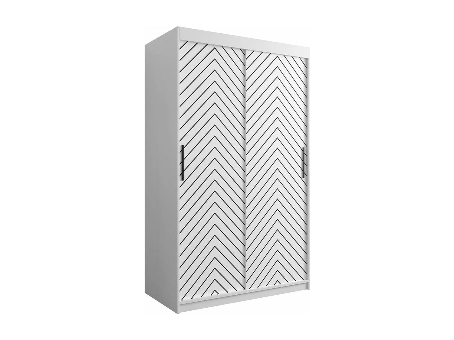 Armario Hartford 308, Blanco|Negro, 200x120x62cm, Puertas de armario: Correderas