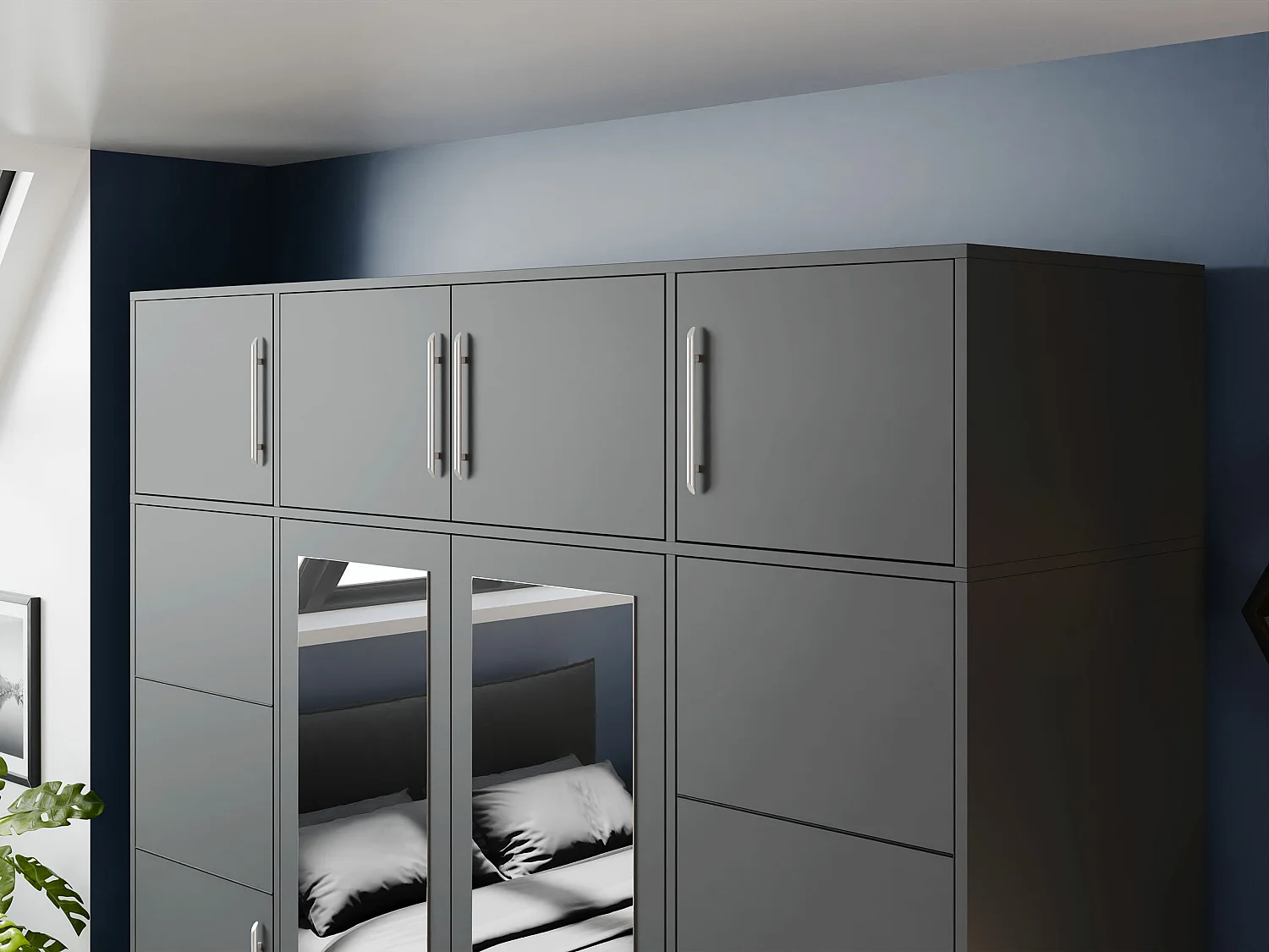 Aparador Dortivu 146, Grafito, 45x196cm, Número de puertas: 457cm, Aglomerado laminado