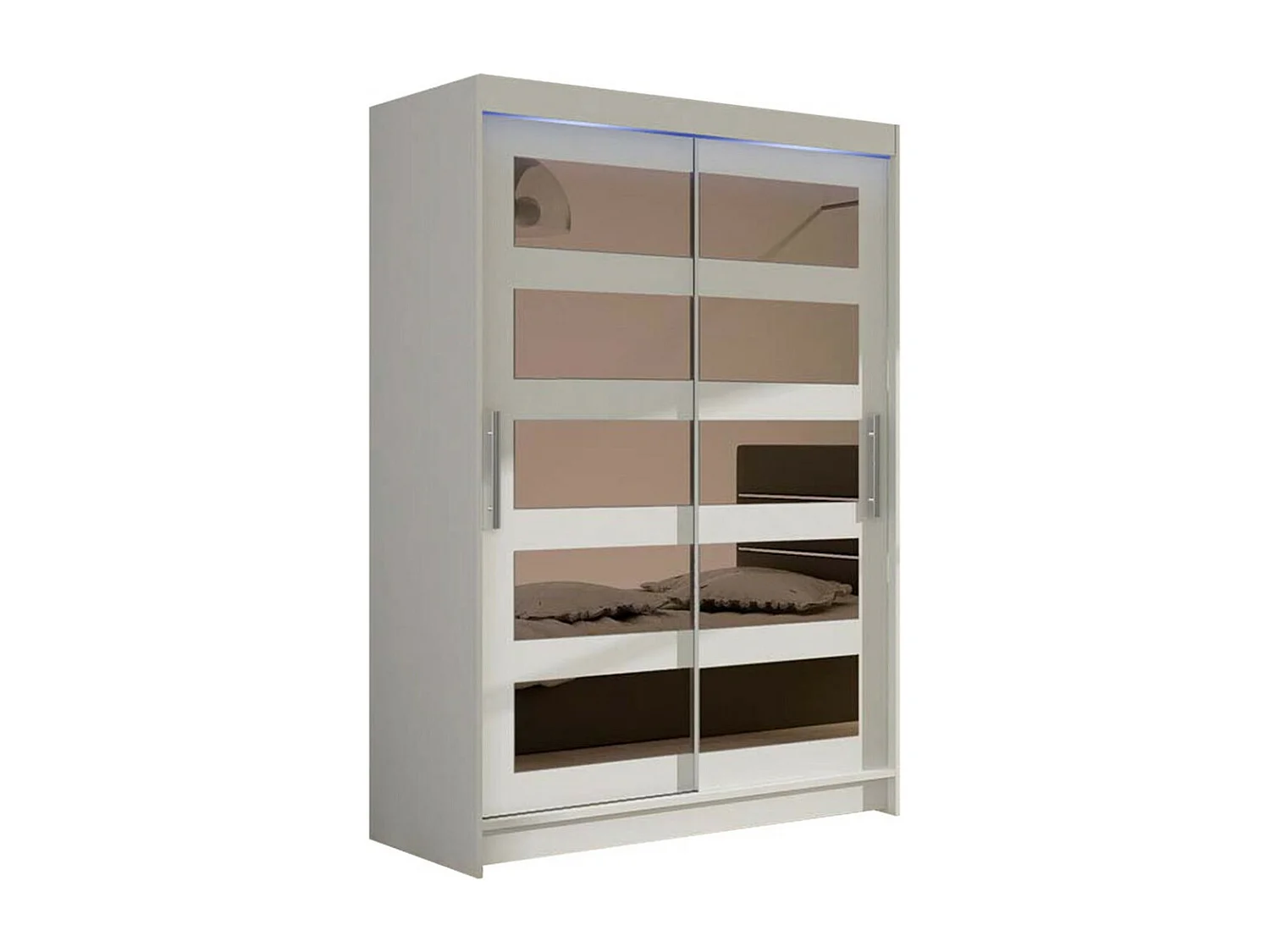 Armario Closico 111, Blanco, 200x120x58cm, Puertas de armario: Correderas
