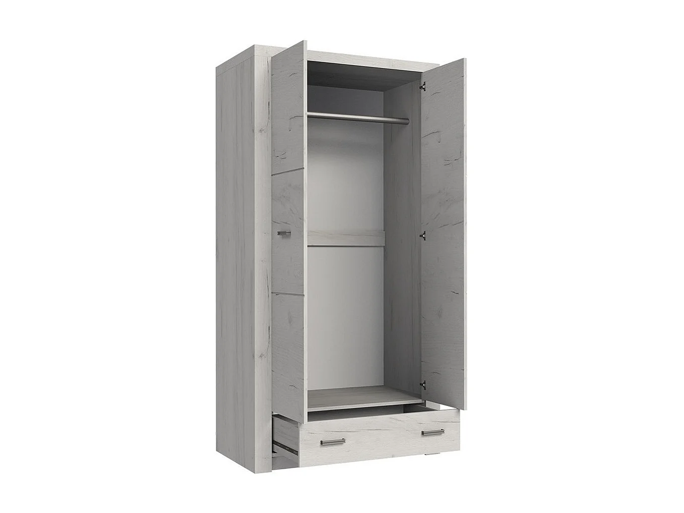 Armadio Serfeno 100, Frassino, 192x96x58cm, Porte armadi: Battenti