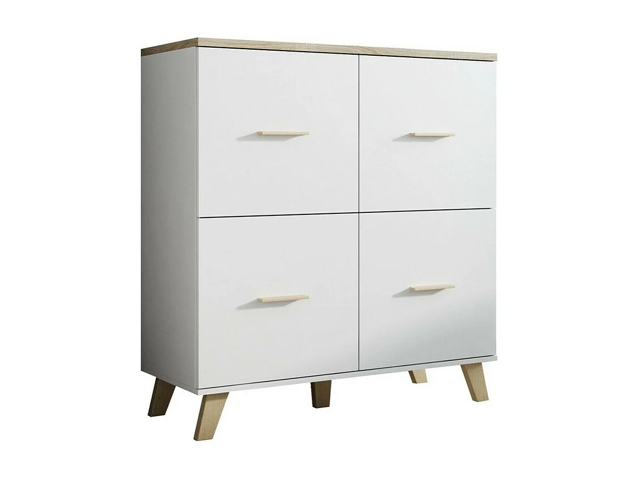 Buffet Larfloi 105, Sonoma chêne|Blanc, 119x110cm, Le nombre de portes: 445cm, Disponible