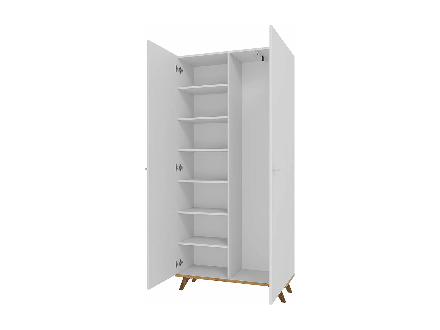 Armoire Levtena 103, Blanc|Chêne doré artisanal, 190x90x35cm, Nombre d'étagères: 6
