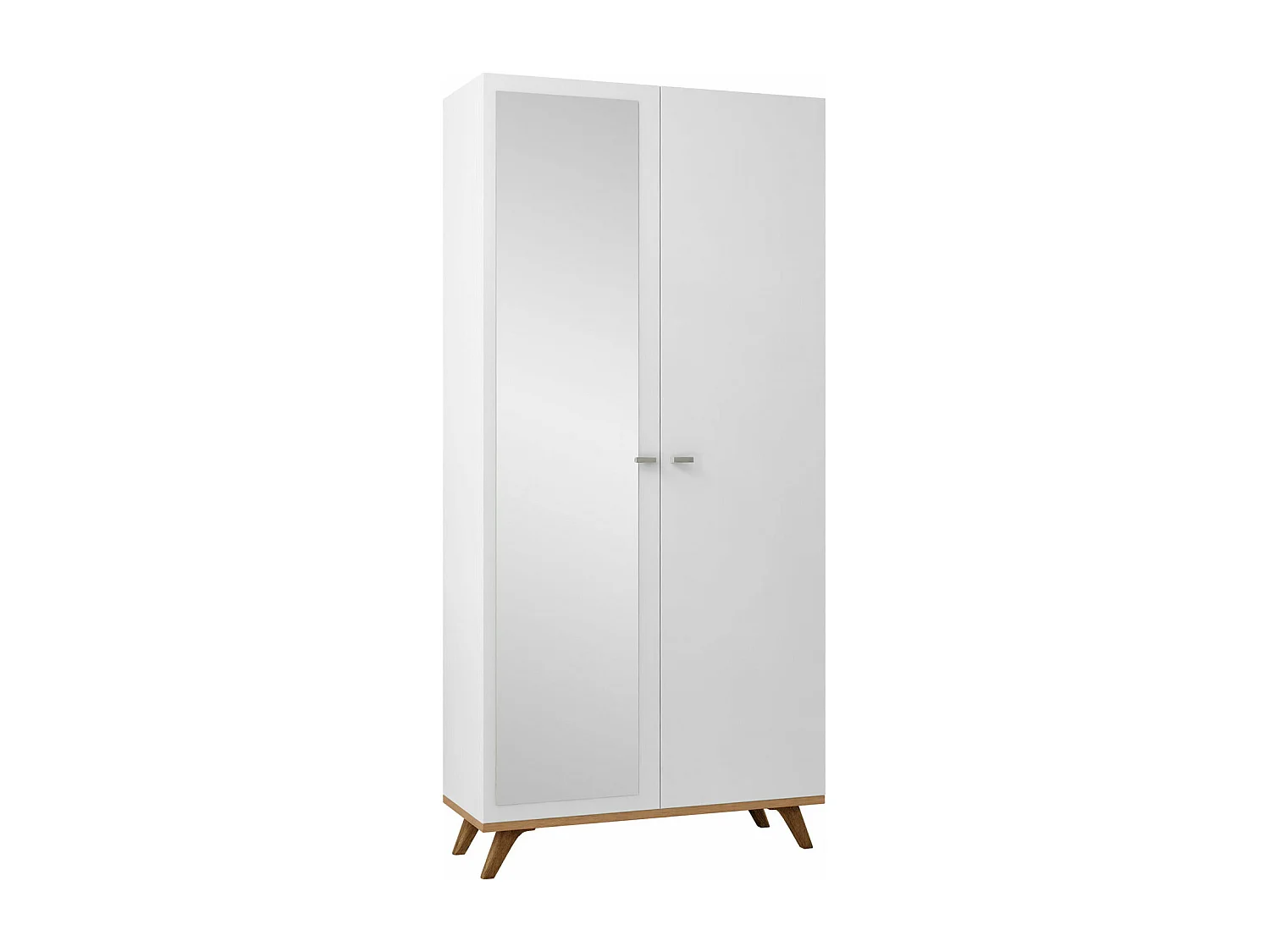 Armoire Levtena 103, Blanc|Chêne doré artisanal, 190x90x35cm, Nombre d'étagères: 6