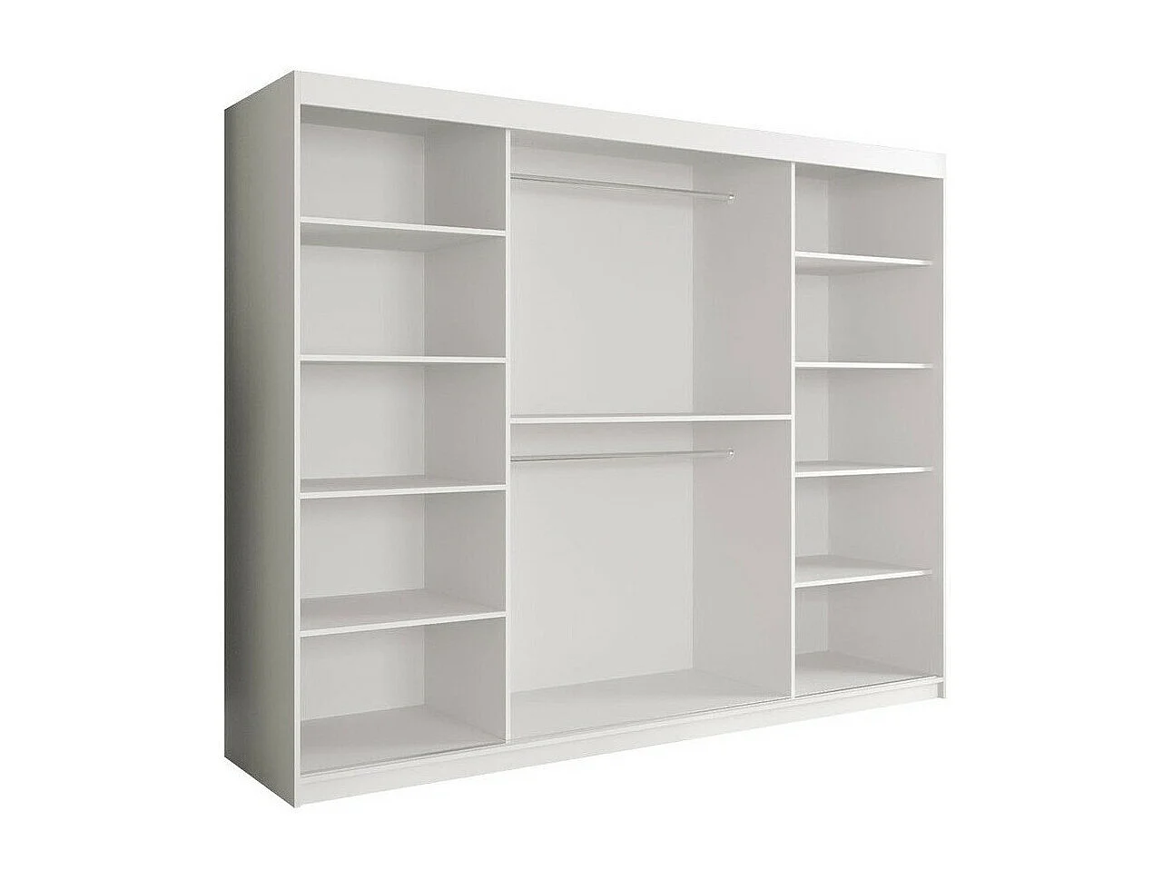 Armoire Hartford 257, Noir mat|Marbre noir, 200x250x62cm, Portes d'armoire: Coulissantes