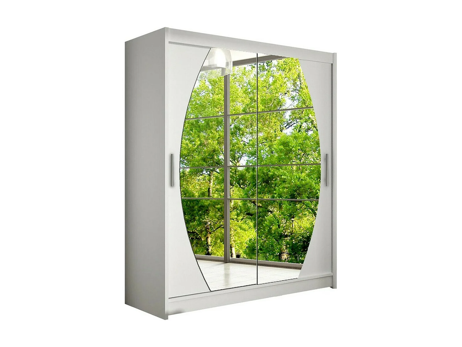 Armario Closico 121, Blanco, 200x150x58cm, Puertas de armario: Correderas