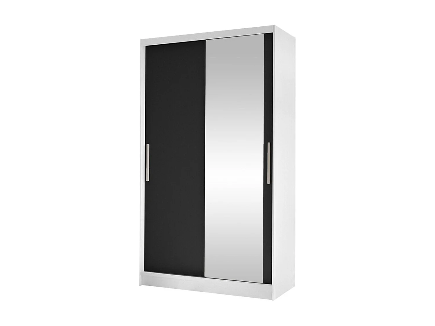 Armoire Closico 164, Noir|Blanc, 200x100x58cm, Portes d'armoire: Coulissantes