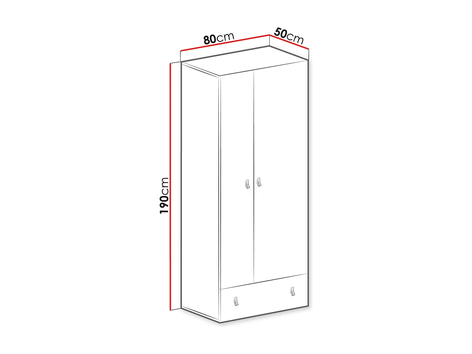 Armoire Camteso 101, Blanc|Turquoise|Chêne, 190x80x50cm, Nombre d'étagères: 4