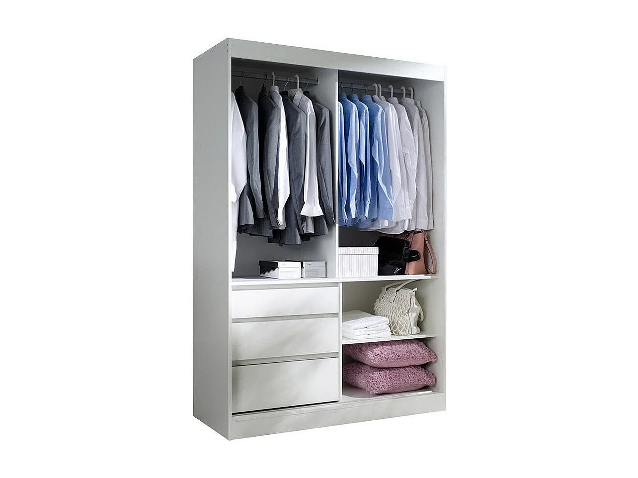 Armario Toledo 115, Roble de lefkada|Negro mate, 216x140x65cm, Número de estantes: 1