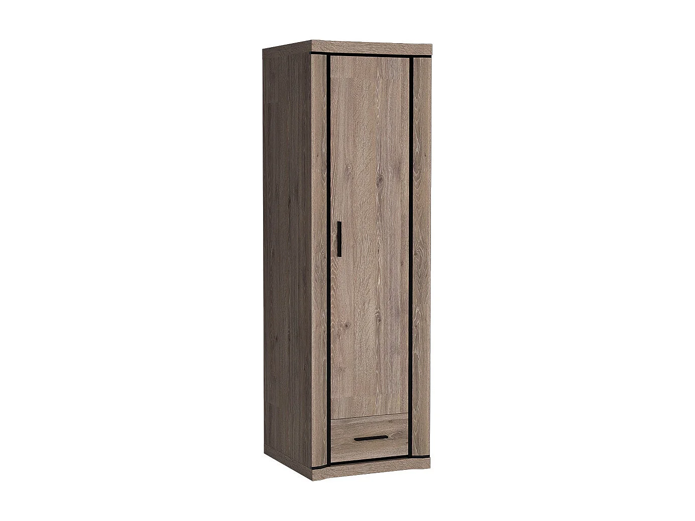 Armario Lorelie 117, Trufa roble, 192x58x58cm, Puertas de armario: Con bisagras