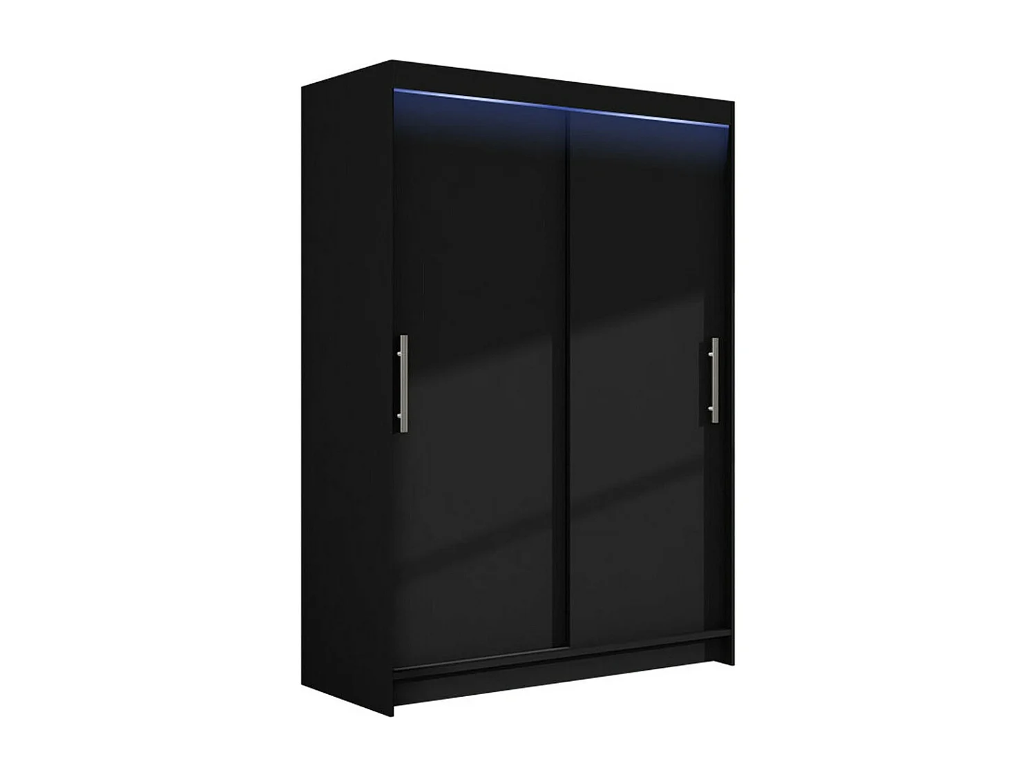 Armoire Closico 117, Noir, 200x120x58cm, Portes d'armoire: Coulissantes