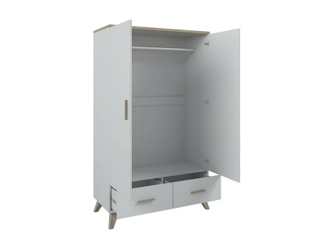 Armoire Larfloi 111, Sonoma chêne|Blanc, 190x110x55cm