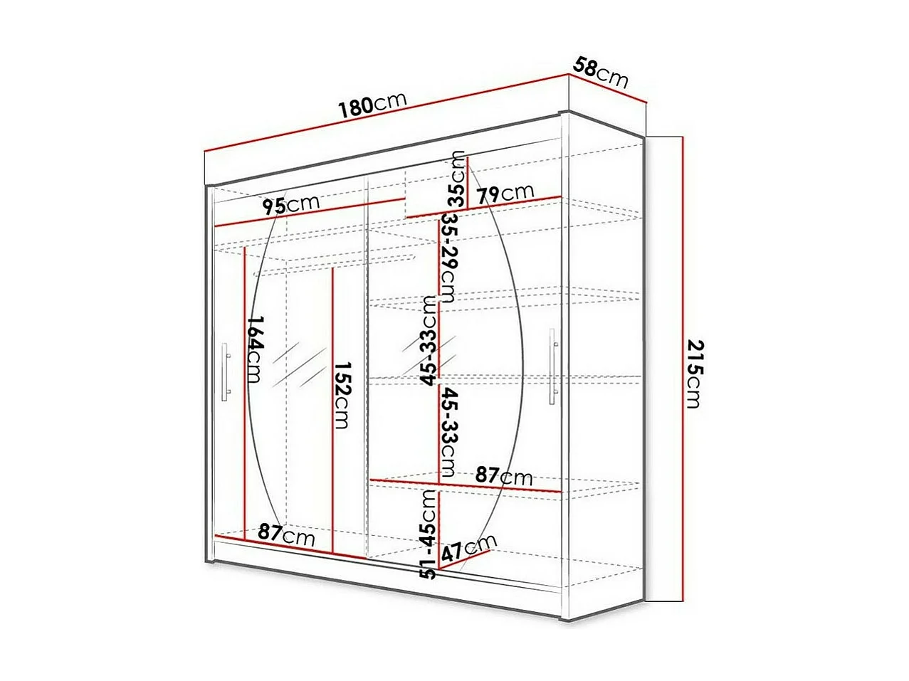 Armario Closico 102, Roble Sonoma, 215x180x58cm, Puertas de armario: Correderas