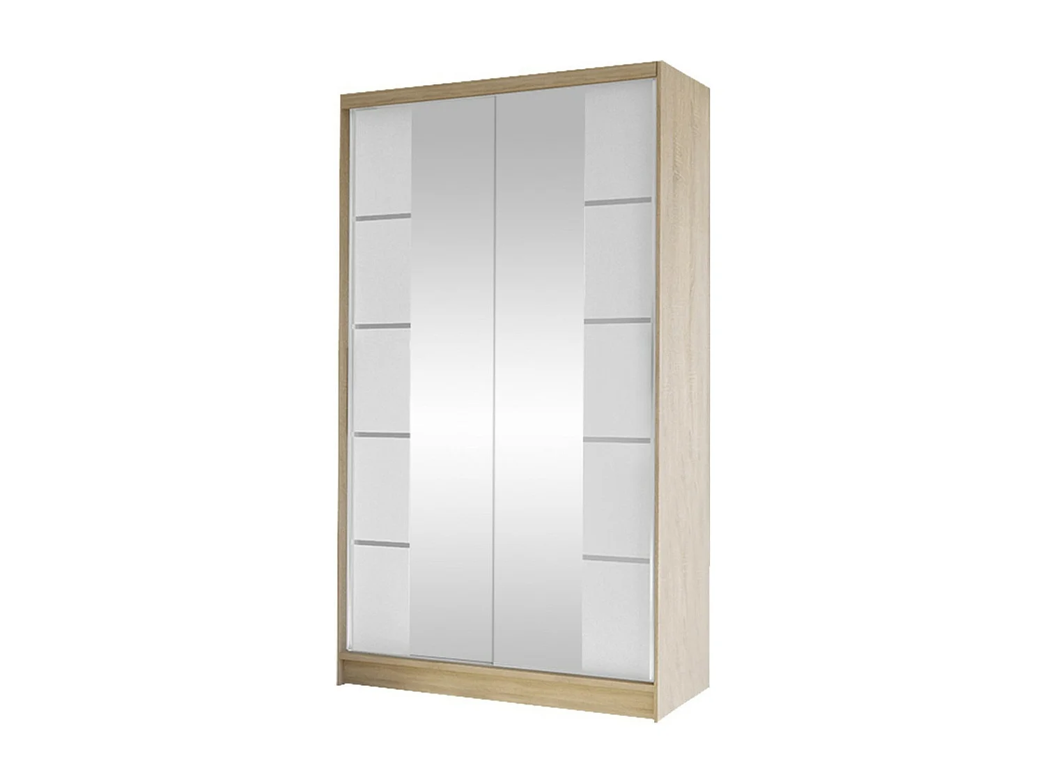 Armario Closico 168, Roble Sonoma|Blanco, 200x100x58cm, Puertas de armario: Correderas