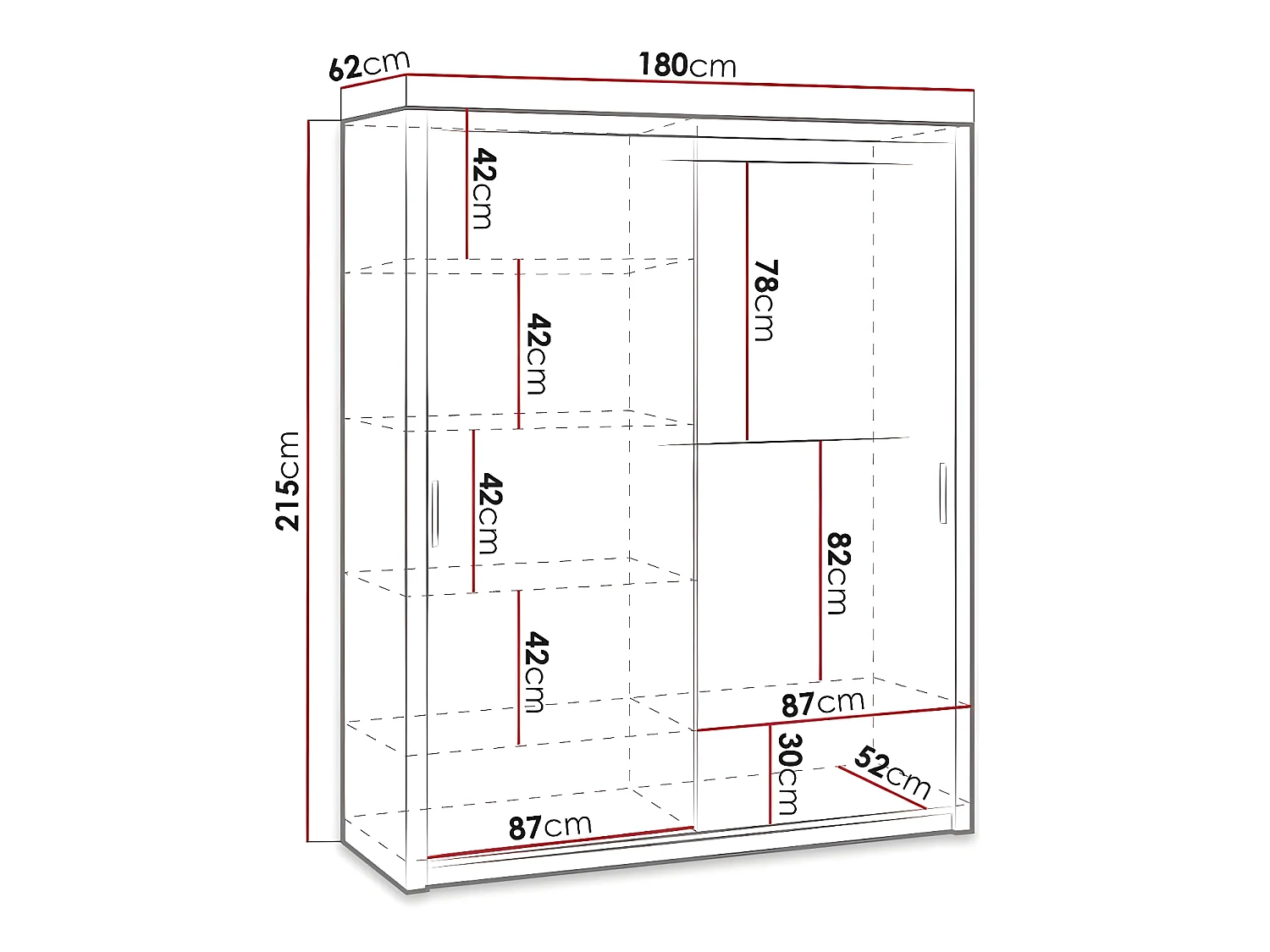 Roupeiro Catromi 119, Número de prateleiras: 5, 22x18x6cm