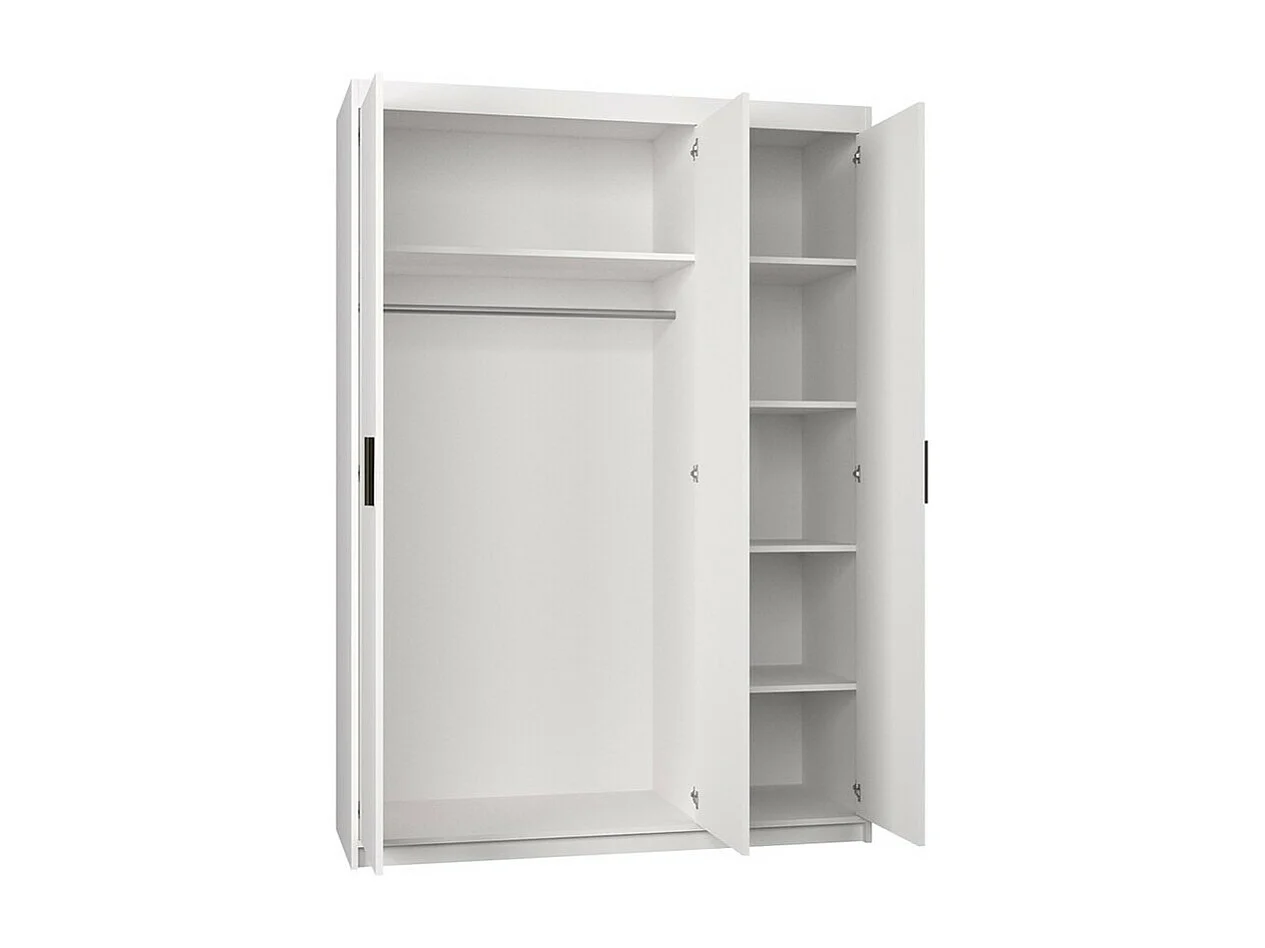 Armoire Novduni 102, Blanc, 191x133x53cm, Portes d'armoire: Avec des charnières