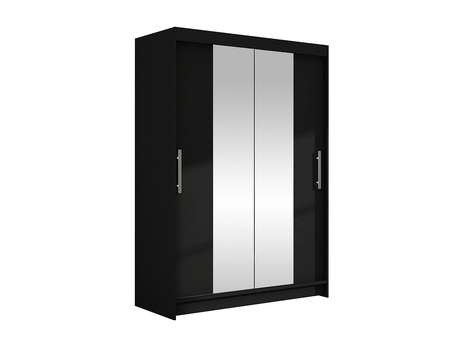 Armoire Closico 133, Noir, 200x120x58cm, Portes d'armoire: Coulissantes