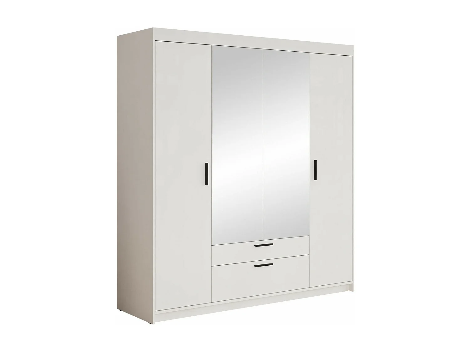 Armario Novduni 108, Blanco, 191x176x53cm, Puertas de armario: Con bisagras